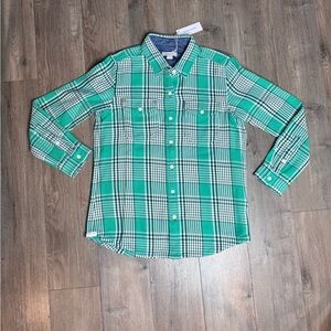 The Outerknown Blanket Shirt Women’s XS/S Green and White Plaid Button Down NWT